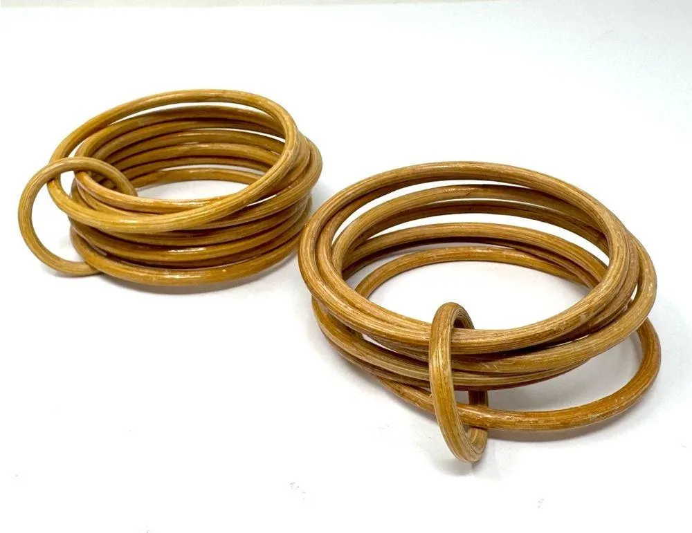 Bamboo stacked bangle bracelet set of two - Image 6