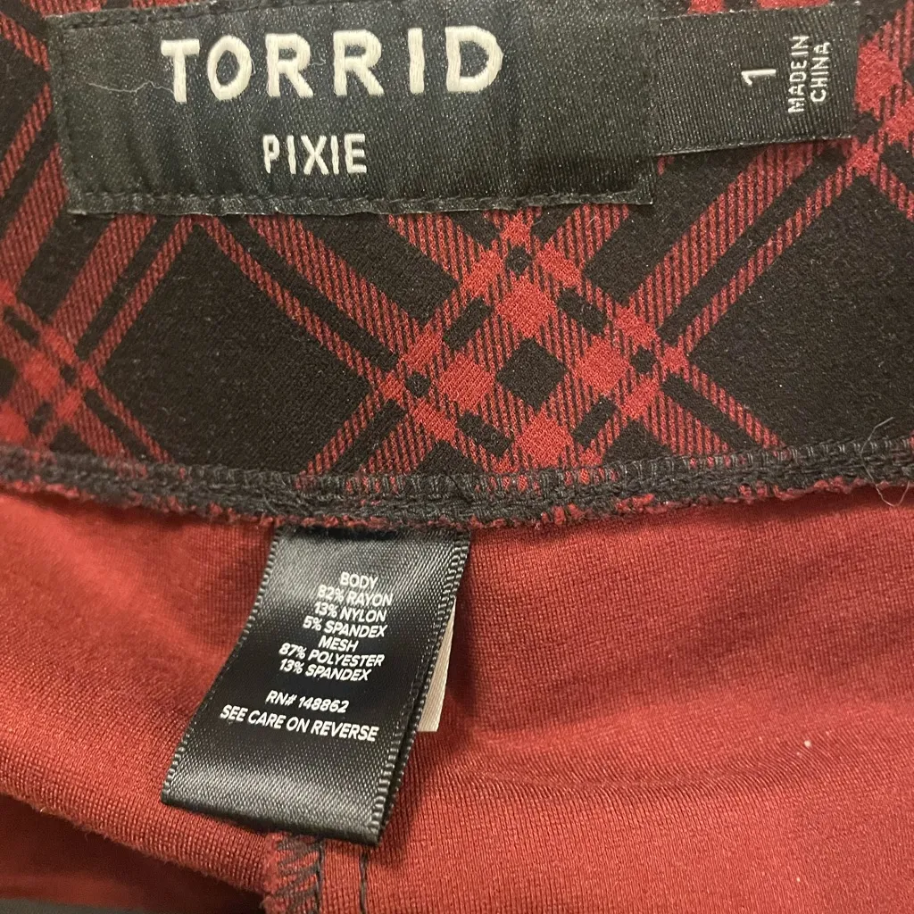  Plaid Pixie Pants  - Torrid Size 1 - Image 7