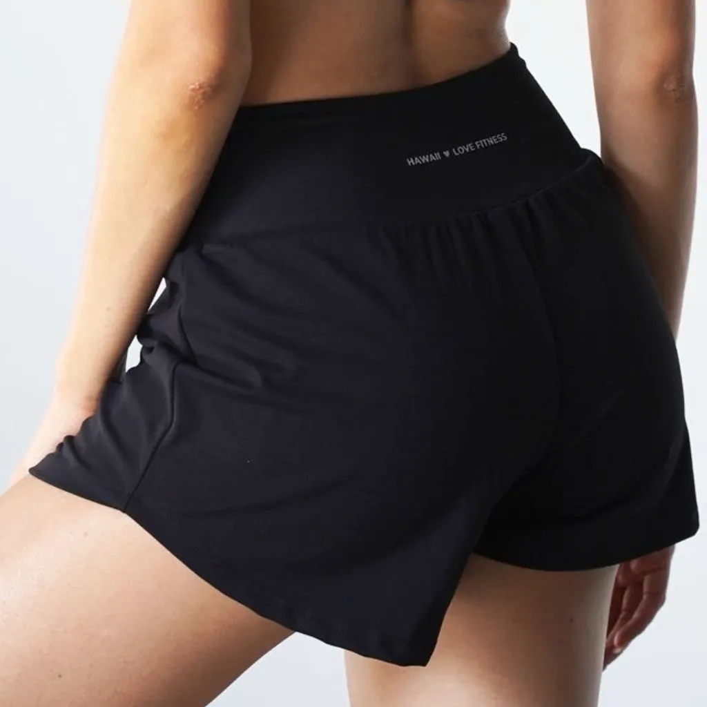 Love Fitness Black Impact Runners High Rise Athletic Shorts XL - Image 2