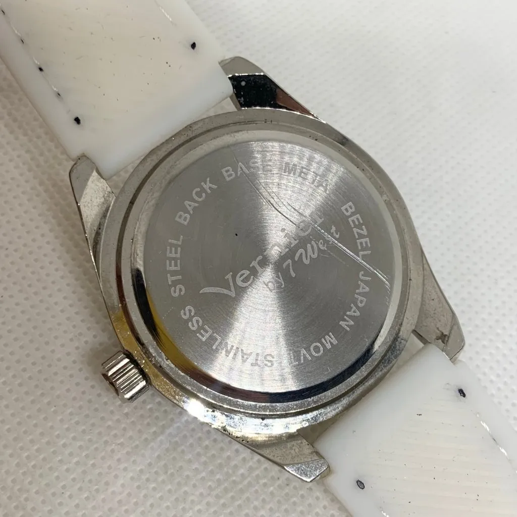 Vernier women’s watch silver tone rhinestones 40mm quartz analog Roman running - Image 6