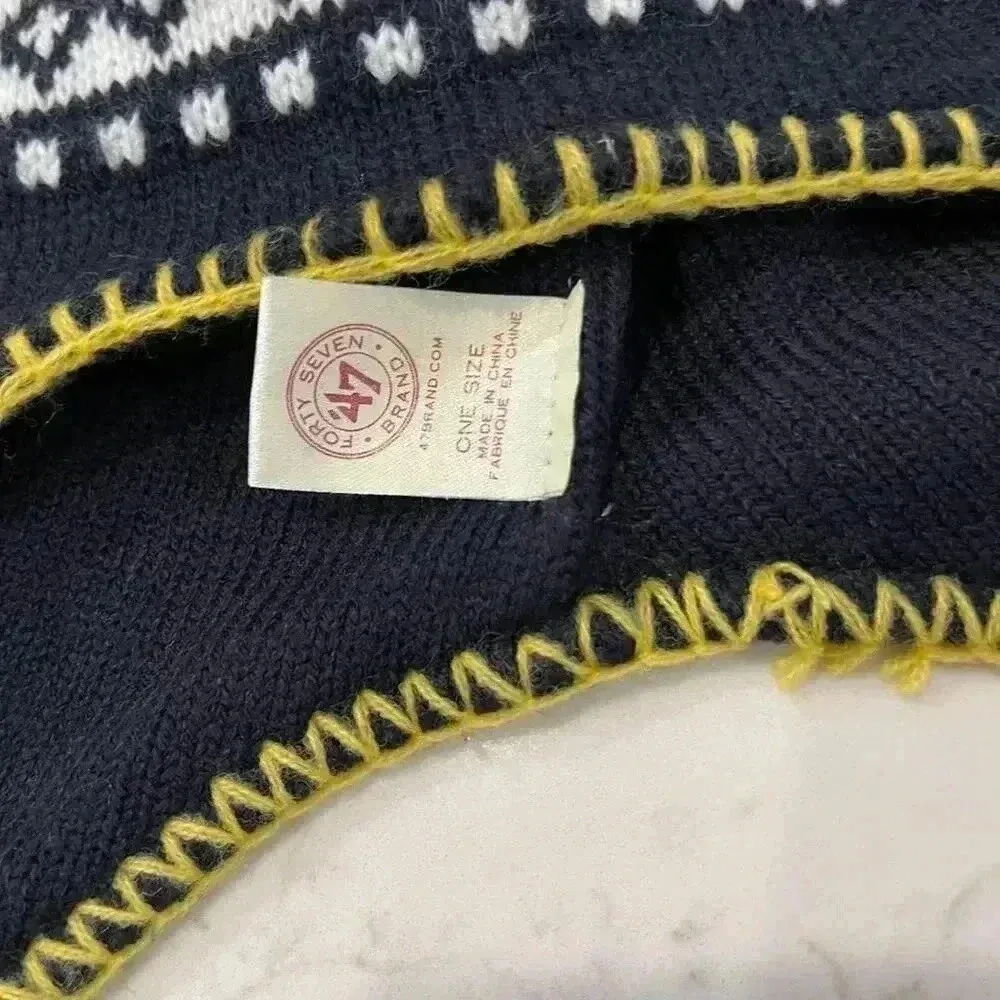 47 Brand University of Michigan Wolverines Knit Cap Pom Tassel EarFlap WinterHat - Image 6