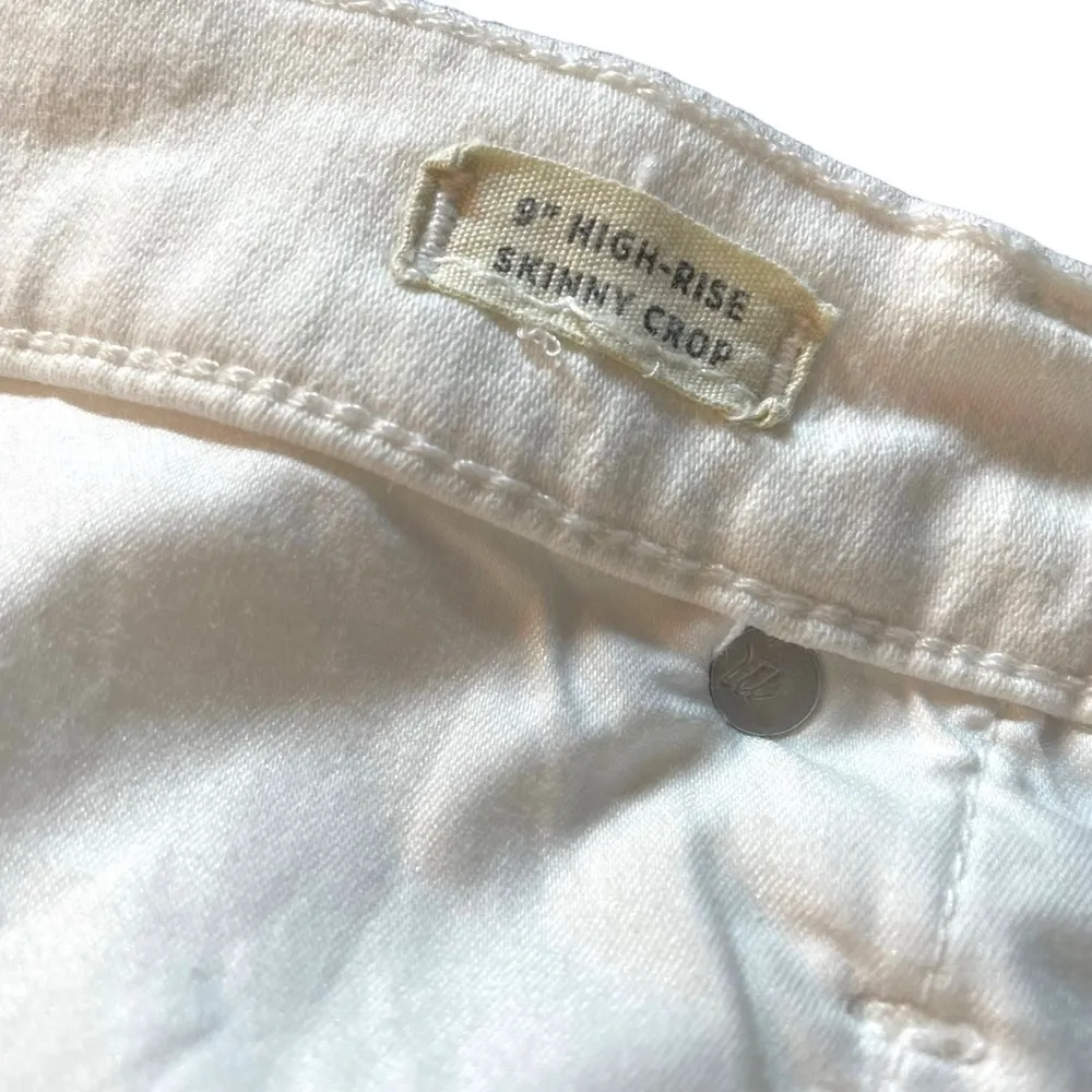 Madewell 9’’ High Rise Skinny Crop Frayed Distressed Jeans in White Size 31 - Image 14