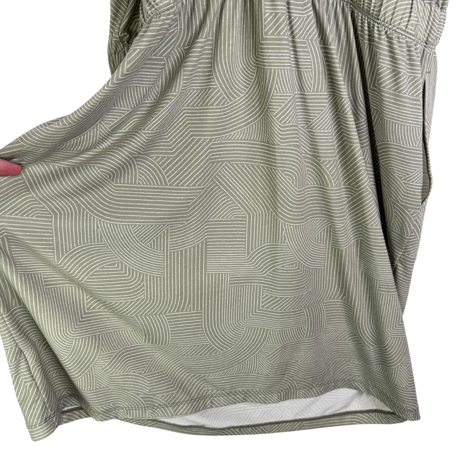 Prana Kamen Dress Green Striped Sleeveless Tank Racerback Stretchy Dress Large L - Image 11