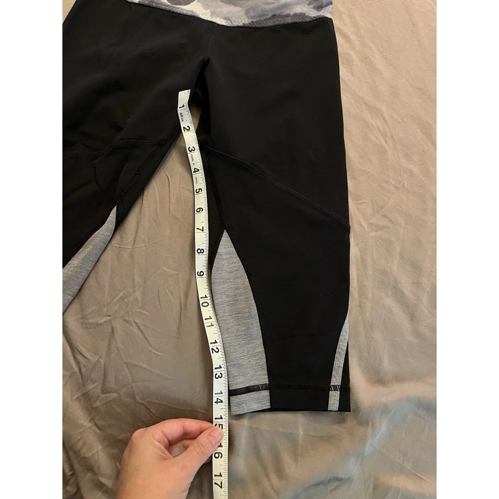 Lululemon Leggings Womens Size 6 Lulu Pants Compression Zip Run For It Crop Black - Image 2