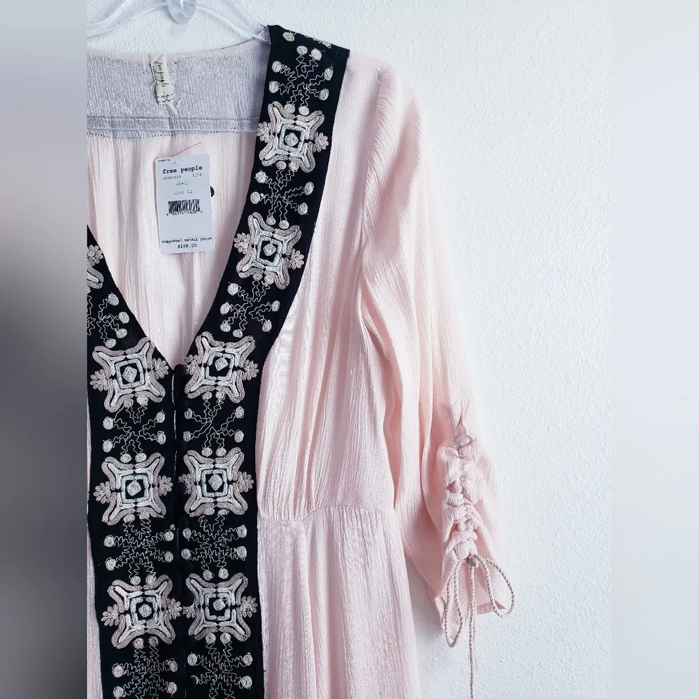 Free People Journey To The Horizon Embroided Maxi Bohemian Dress New With Tags - Image 4