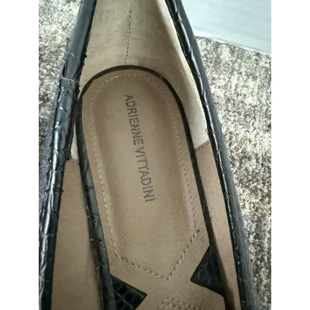 Adrienne Vittadini Black Pointed Flat Size 11 Gray Felt With Black Bow - EUC!! - Image 3