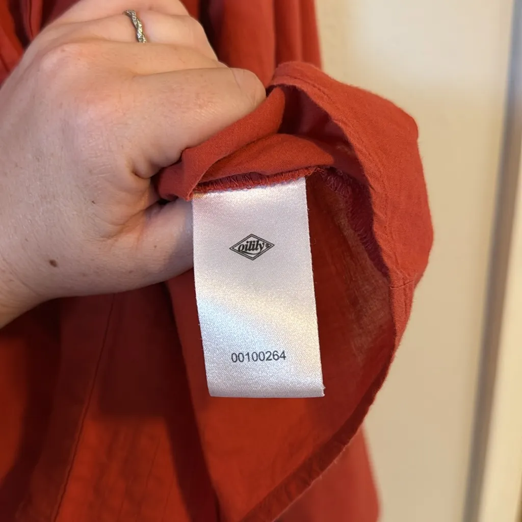 Oilily Burnt Orange Red Button Down Shirt Size 38 - Image 2