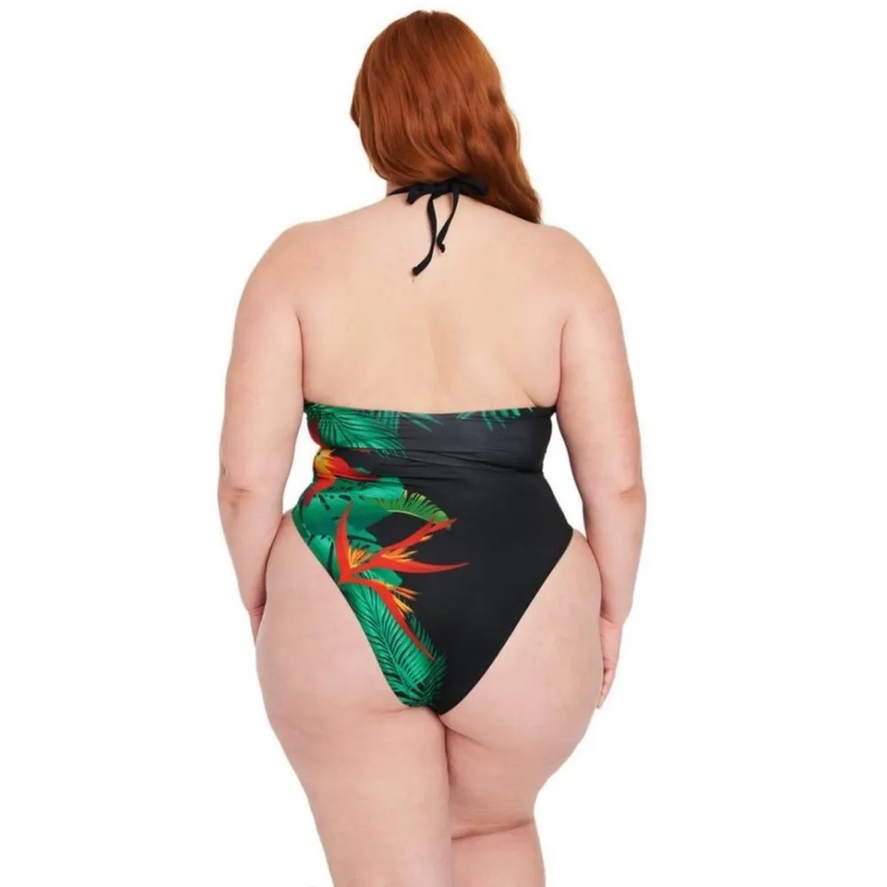Frederick's of Hollywood Cabarita One-Piece Swimsuit Paradise Print Large NWT - Image 4