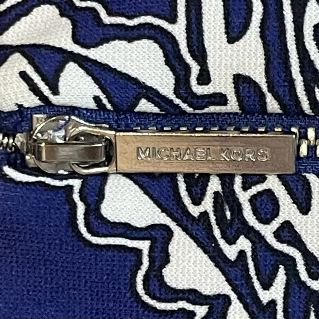 Michael Kors Dress Womens 6 Pleated Blue Paisley Short Sleeve Fit Flare Stretch - Image 11