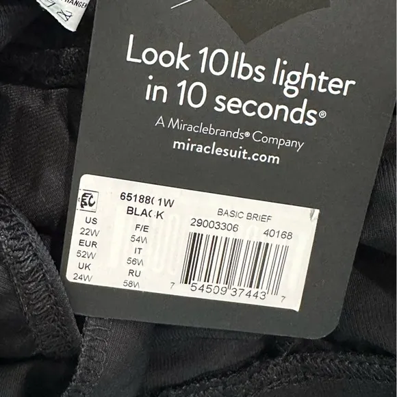 Miraclesuit Basic Brief Swim Bottoms Black Size 22W Plus‎ Tummy Control New - Image 7