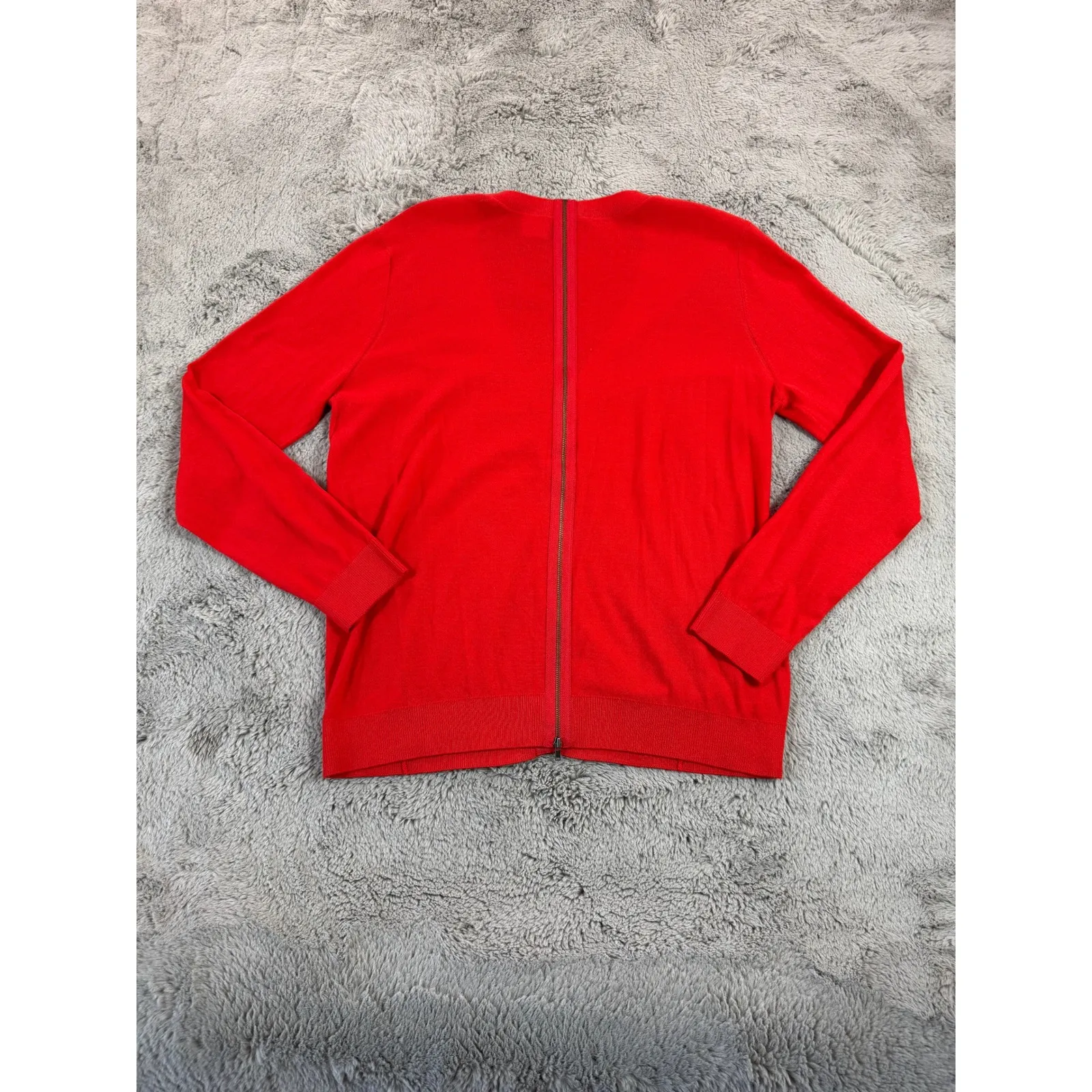 Cabi 3155 Cobblestone‎ Cardigan Fiery Red Sweater Women Sz M Classic Knit Career - Image 7