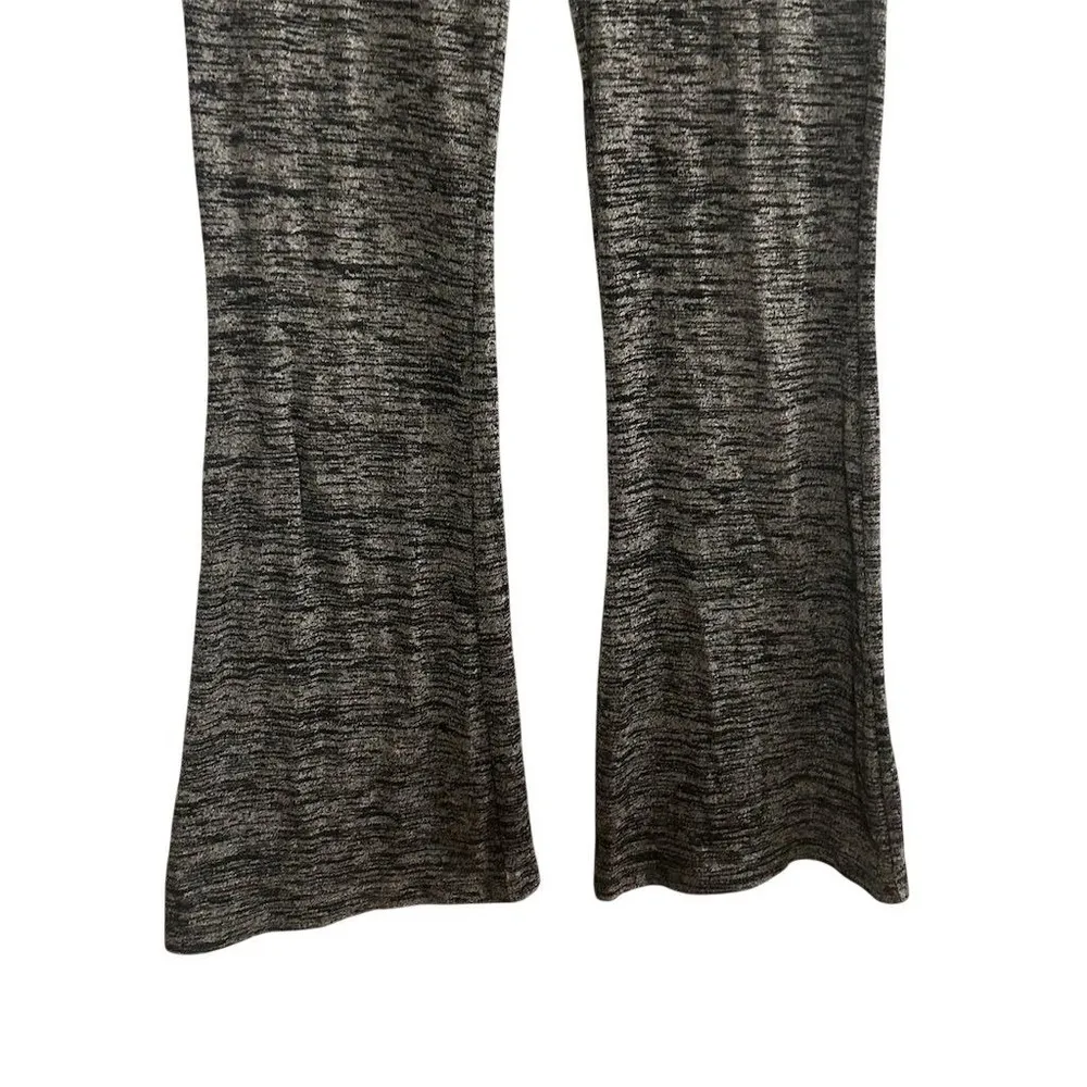 Aerie Women's Black Marled  Flare Lounge Pants Size M High Rise Soft and Cozy - Image 4