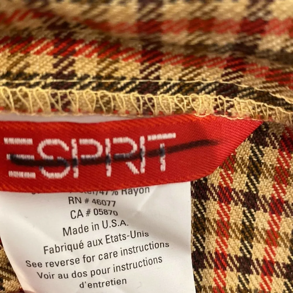 Esprit A-Line Plaid Academia Mini Skirt Vintage 1990’s Y2K EUC Sz 3 Juniors - Image 5