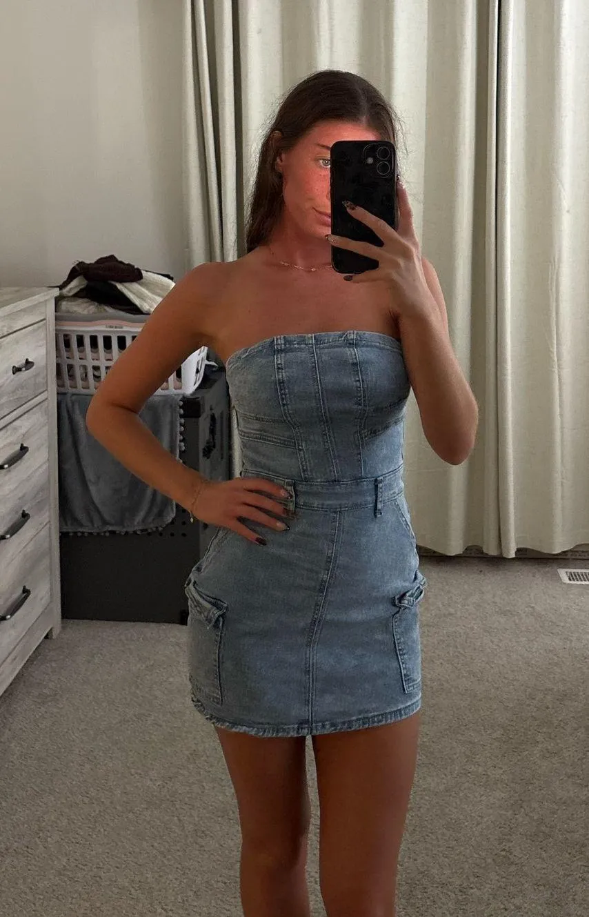 Shein Denim Mini Dress - Image 3