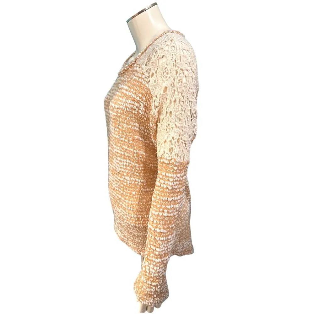 Altar'd State Open Back Lace Pullover Polyester Acrylic Knit Sheer Sweater Sz Sm - Image 3