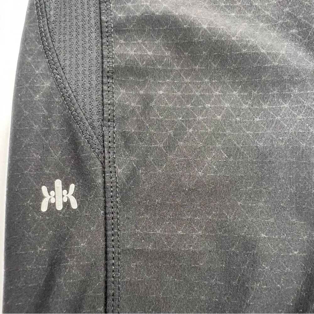 Kyodan Ankle Length Jogging Legging w/Black on Black Geometric Print Hidden Sz 4 - Image 8