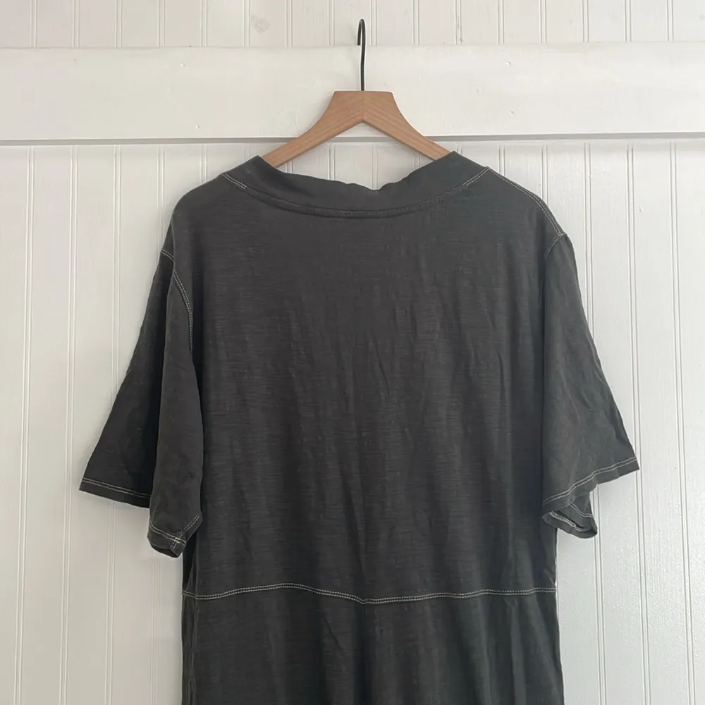 NATURAL LIFE Charlie Cotton V-Neck Jumpsuit Romper in Charcoal Gray Size XS - Image 7