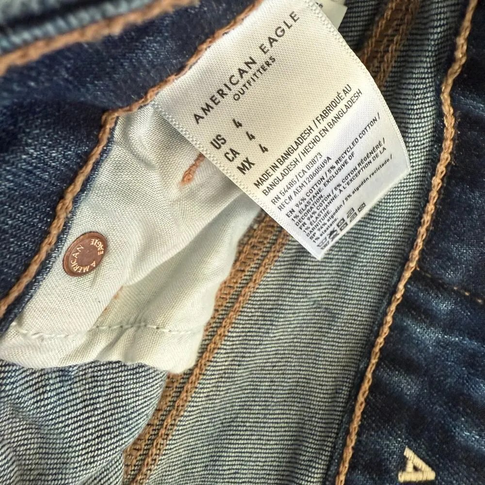 American Eagle Mom Short Size 4 Dark Wash Casual Summer Trendy Basic Staple - Image 7