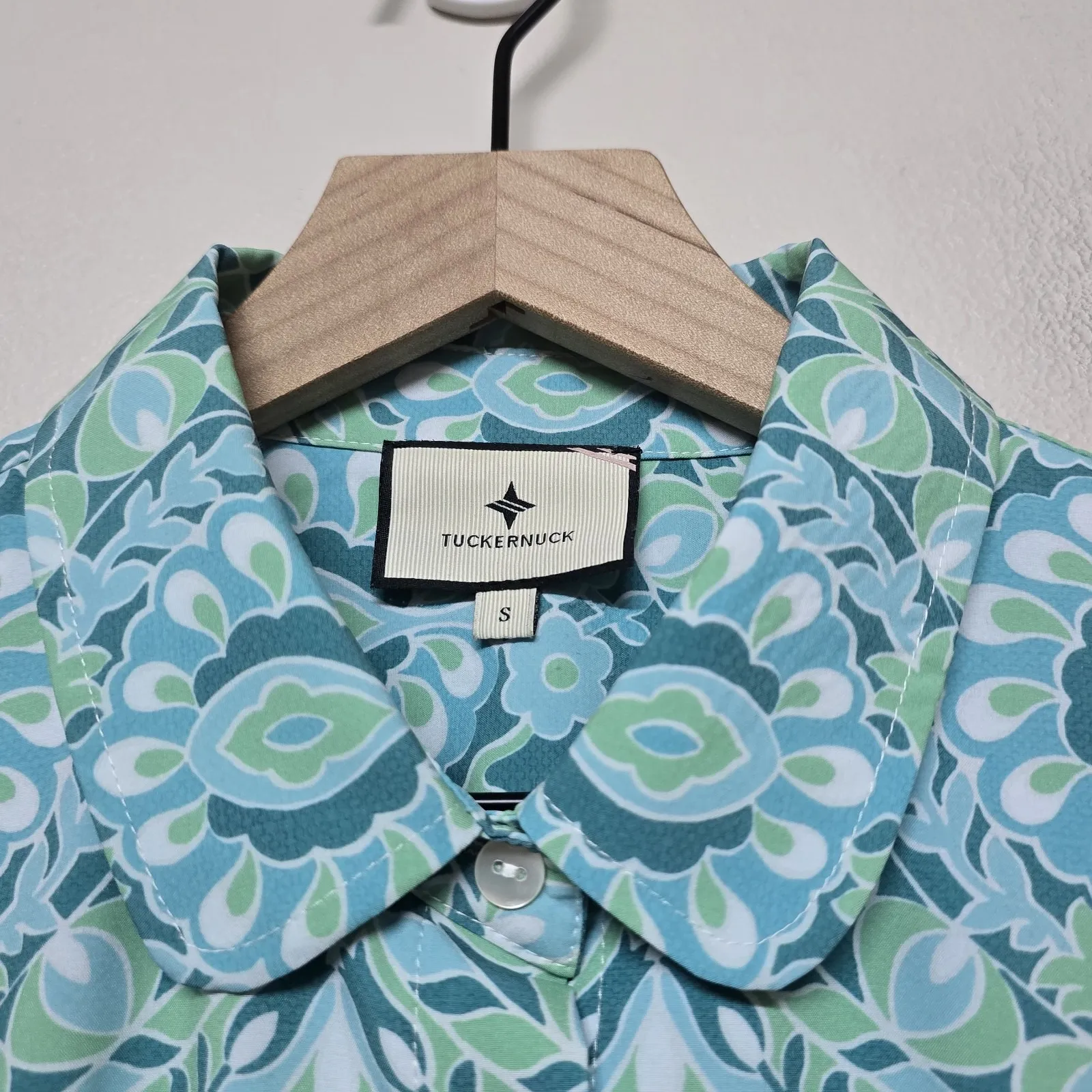 Tuckernuck Shirt Dress Womens S Green‎ Mykonos Hayes Pleated Collar Button Front - Image 4