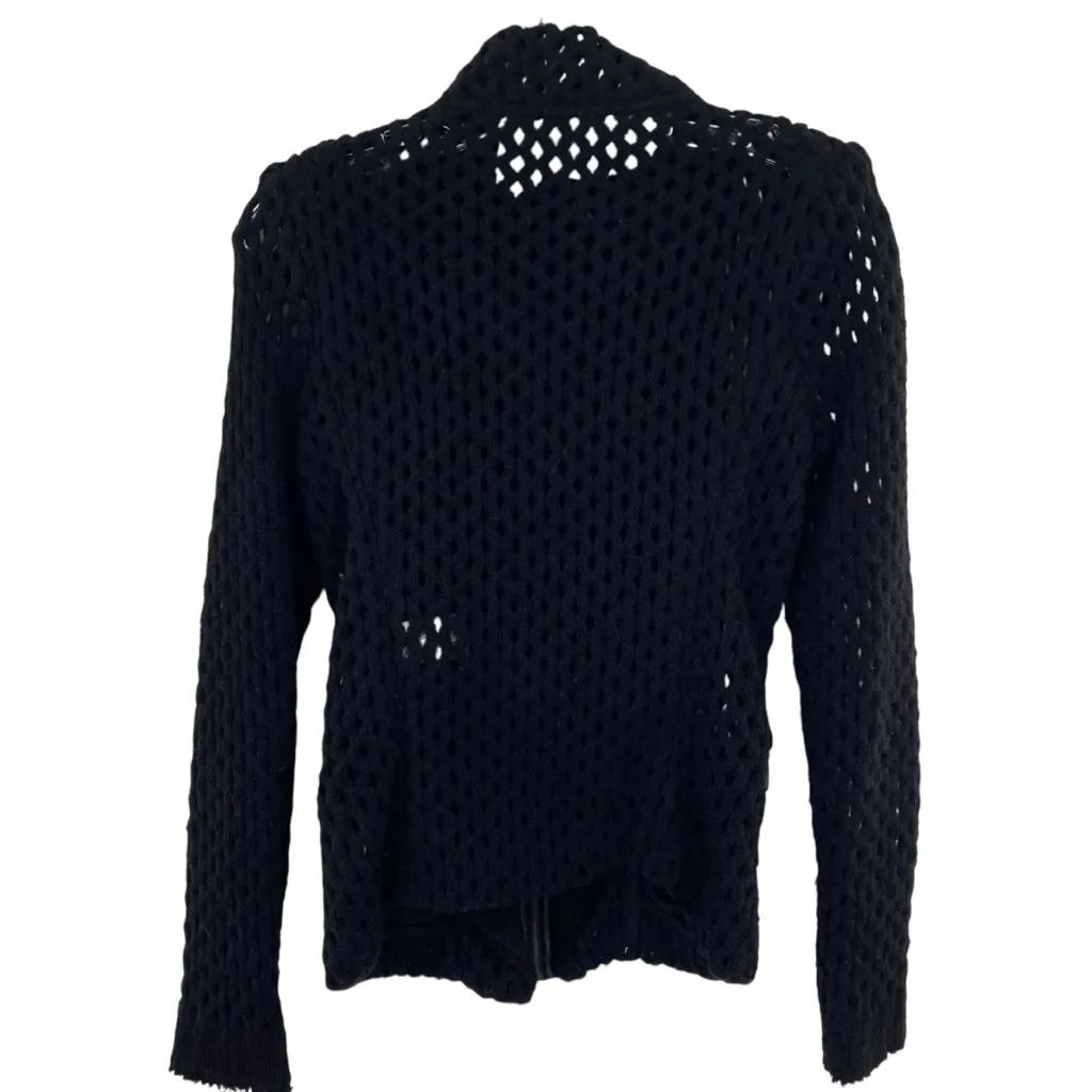 IRO Noa Black Wool Moto Jacket Sweater - Image 4