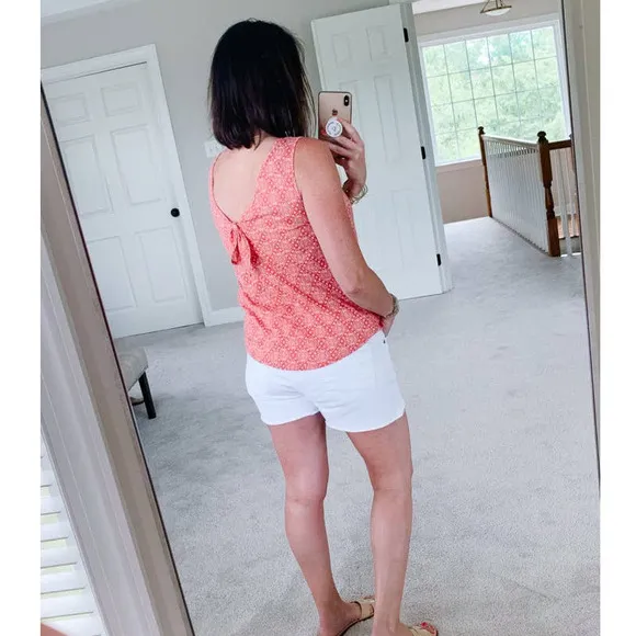 Loft Geometric Bow Back Vintage Soft Tank Size Large - Image 2