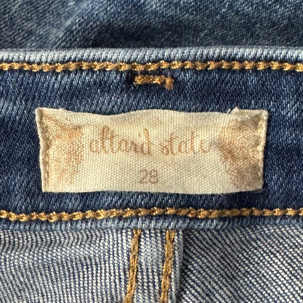 Altar’d State SZ 28 Flare Jeans Contrasting Frayed Hems Stretch Zip-Fly Mid-Rise - Image 8