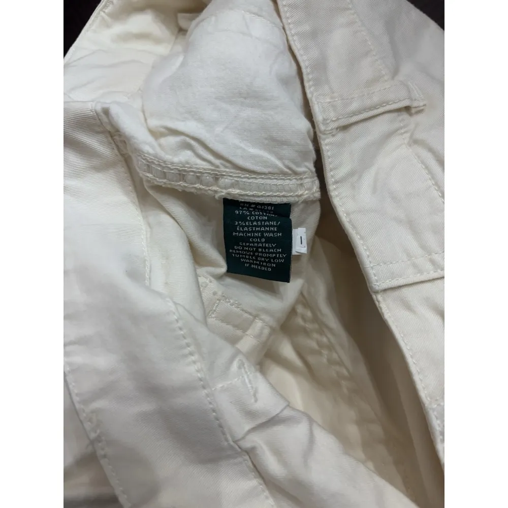 Lauren Ralph Lauren Sz 10 Cotton Chino Joggers Jogger Cargo Pants Khaki Ivory - Image 8