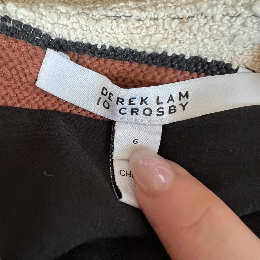 DEREK LAM 10 CROSBY Grommet Detail Stripe Shift Dress - Image 11