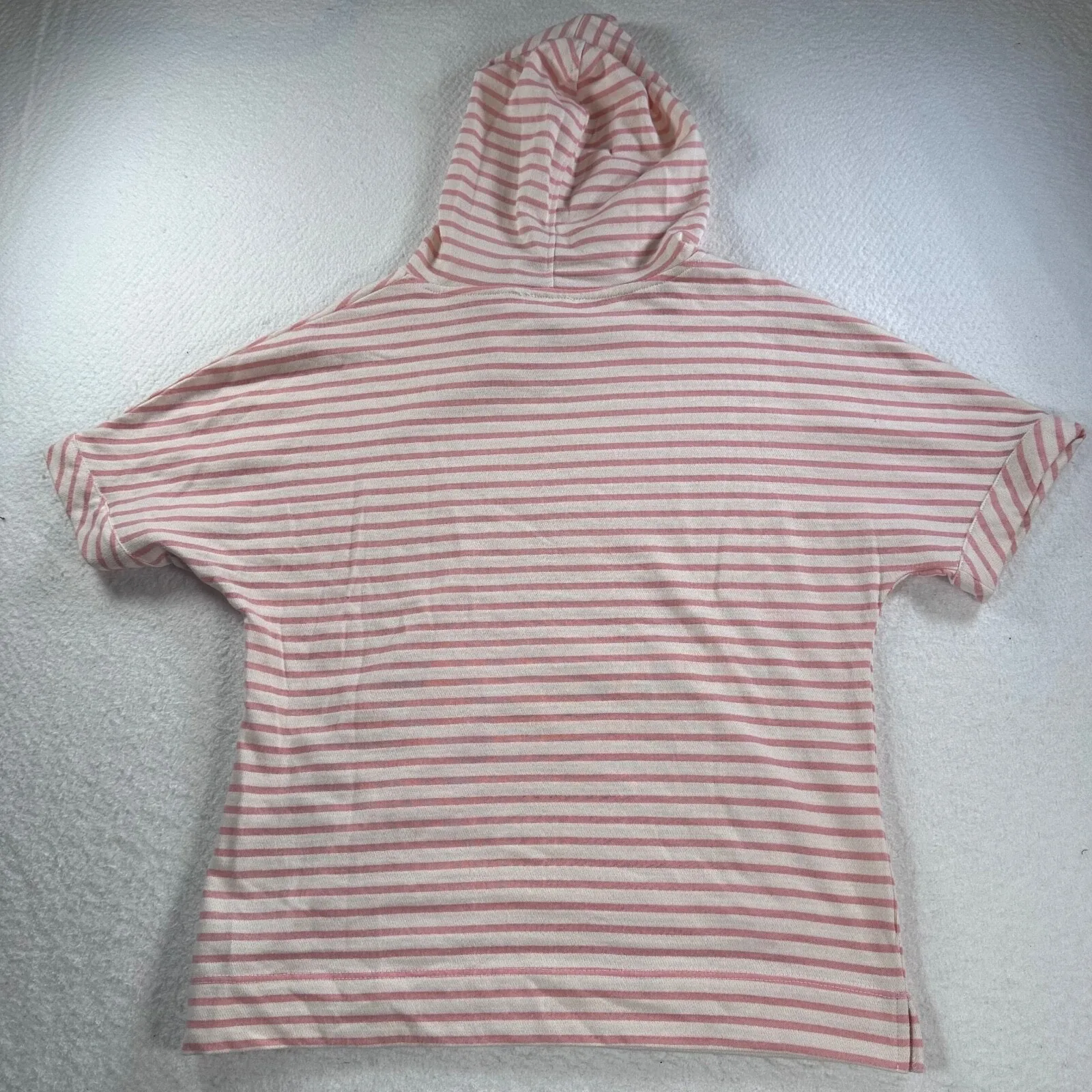 Jane & Delancey Women's Small Pink/Cream Striped Short Sleeve Hooded Terry Shirt Pink - Image 13