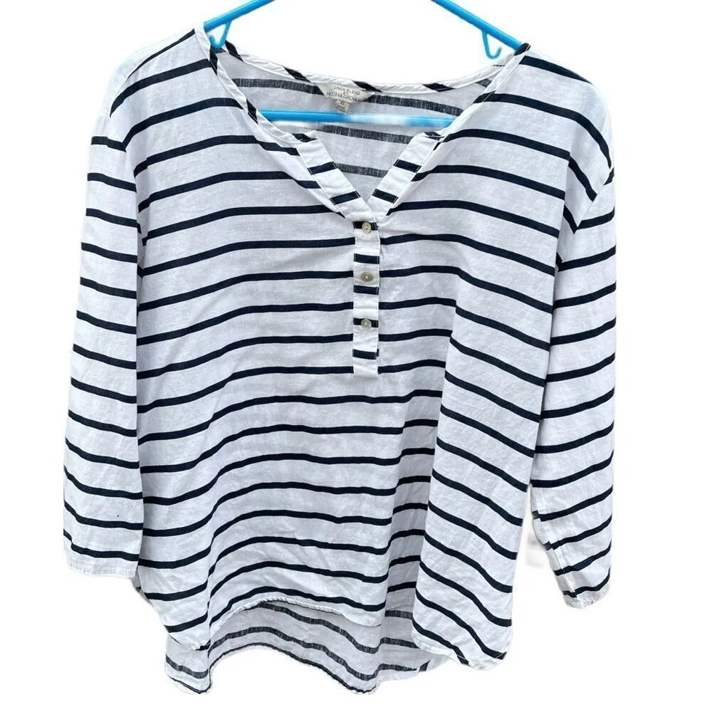 Hester & Orchard size XL LINEN COTTON blend top Blue - Image 4