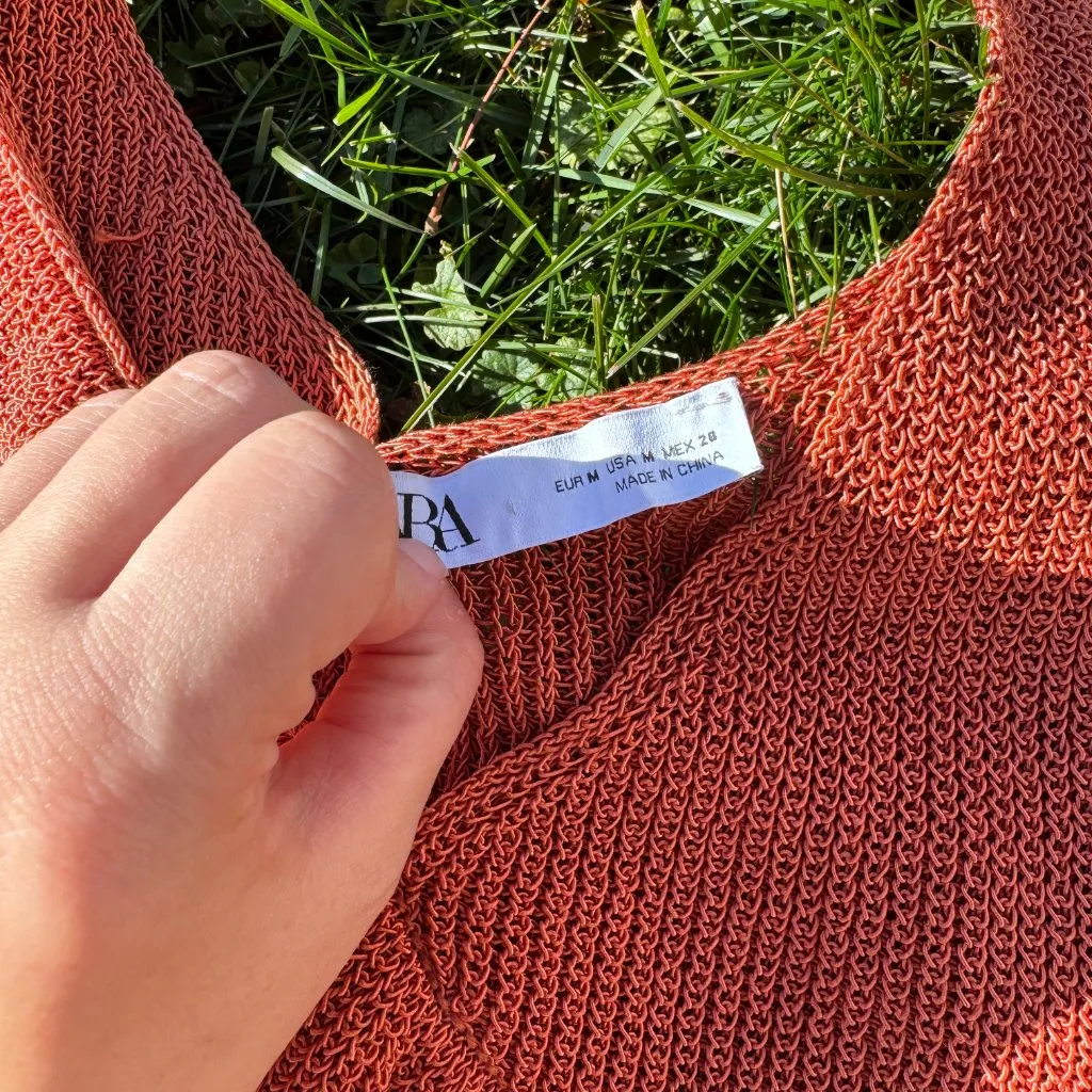 Zara Rust Orange Knit Ruffle Tank - Image 2