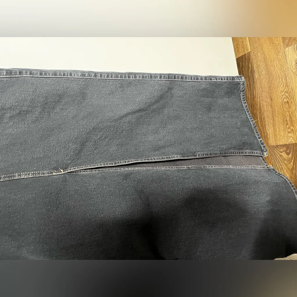 New Universal Thread Denim Jumpsuit Dress Skirt Romper Thick Dark Long Sleeve - Image 11