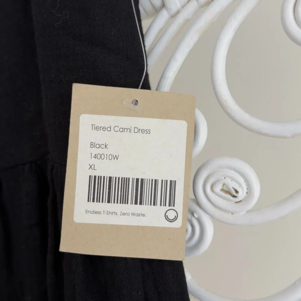 Fordays Dress XL Black Tiered Cami Organic Cotton Gauze Boho Lagenlook Flowy - Image 5