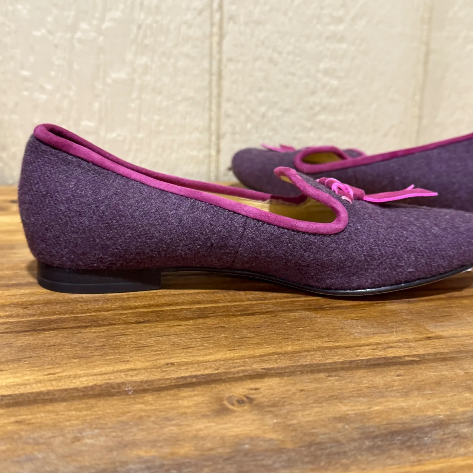 Cole Haan Sabrina Tassle Women's Purple Loafers with Pink Trim Size 5 - Image 5