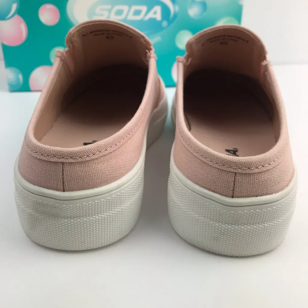 SODA Slip On Sneaker Pink Canvas Upper - Image 4
