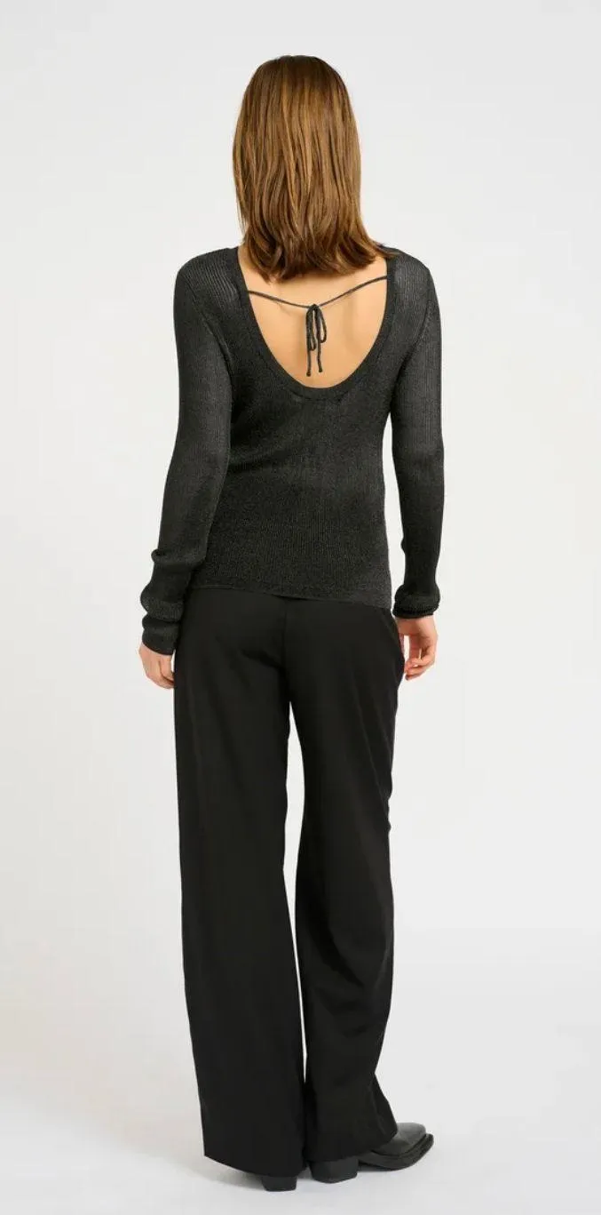 black sheer sparkly long sleeve top - Image 5