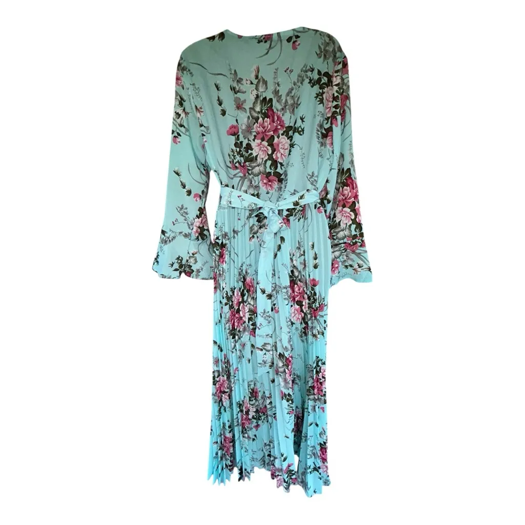 SHEIN Floral Long Sleeve Dress in Light Blue and Pink size 12 - Image 5