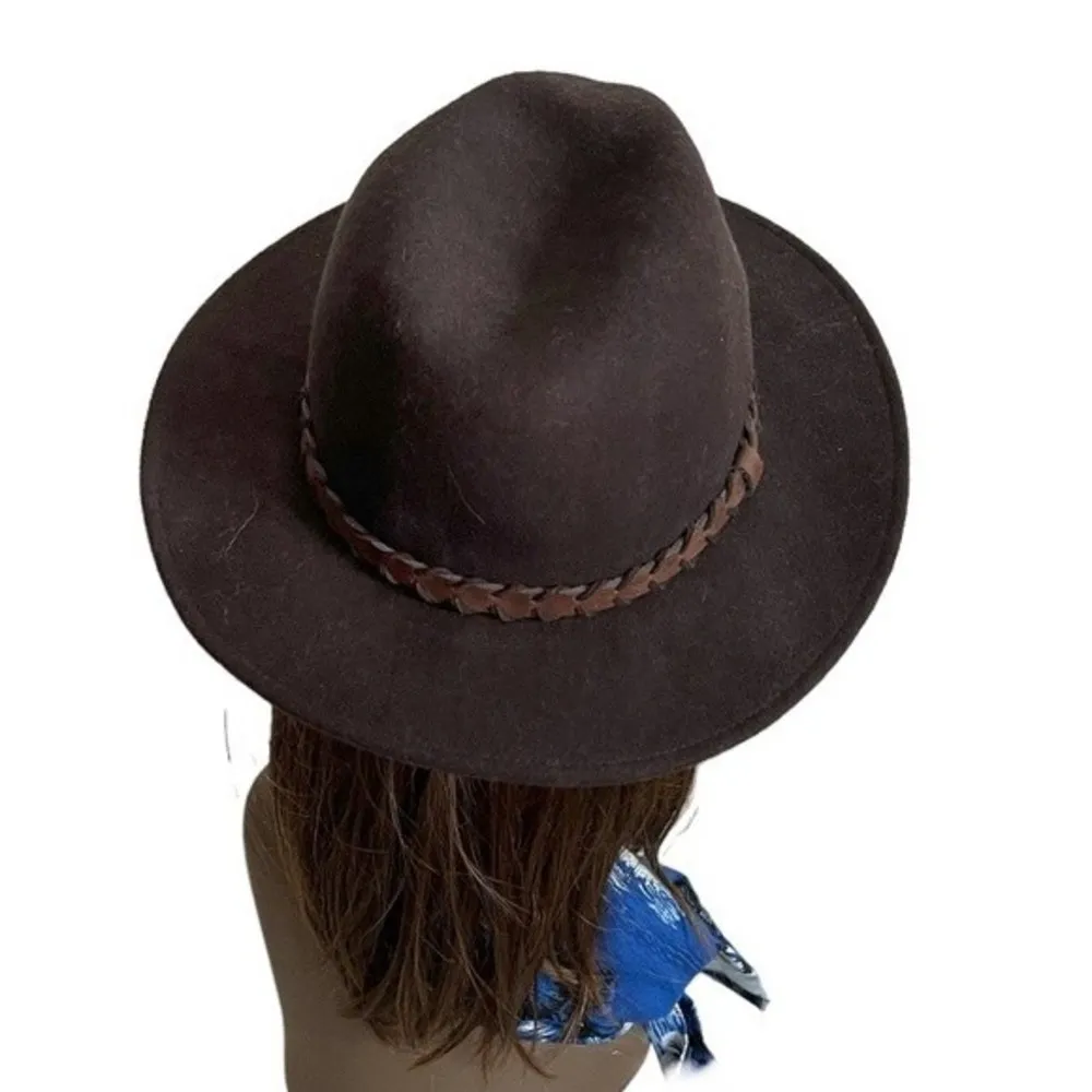 LUCKY BRAND Brown Wool Hat Fedora Outback UNISEX - Image 3