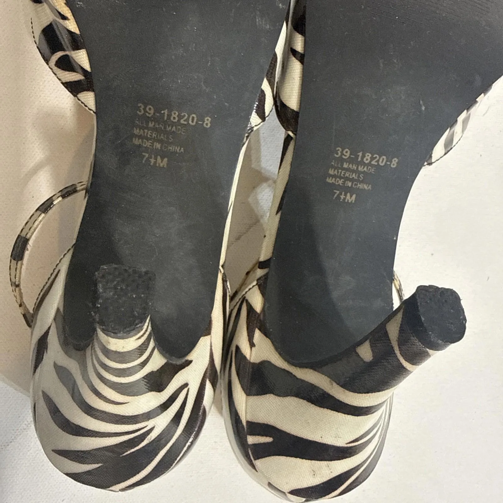 Bijou New York Brown White Animal Zebra Print Y2K Strappy Heels Size 7.5 - Image 10