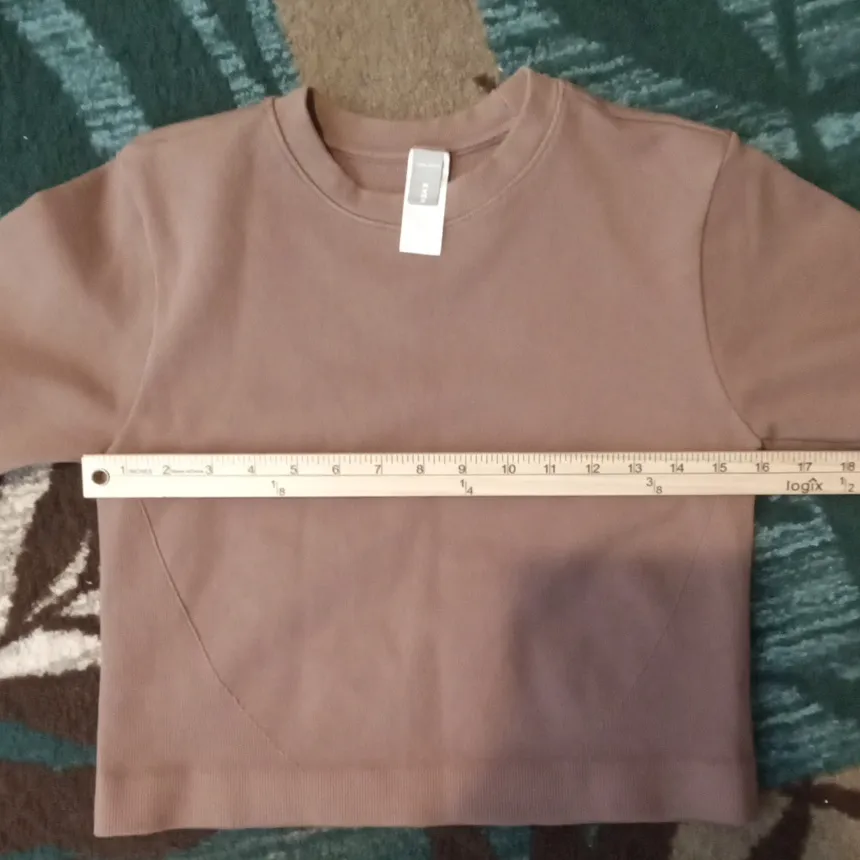 Everlane Seamless Crop Tee Brown Stretchy Short Sleeve Womens Xl Fitted - Image 6