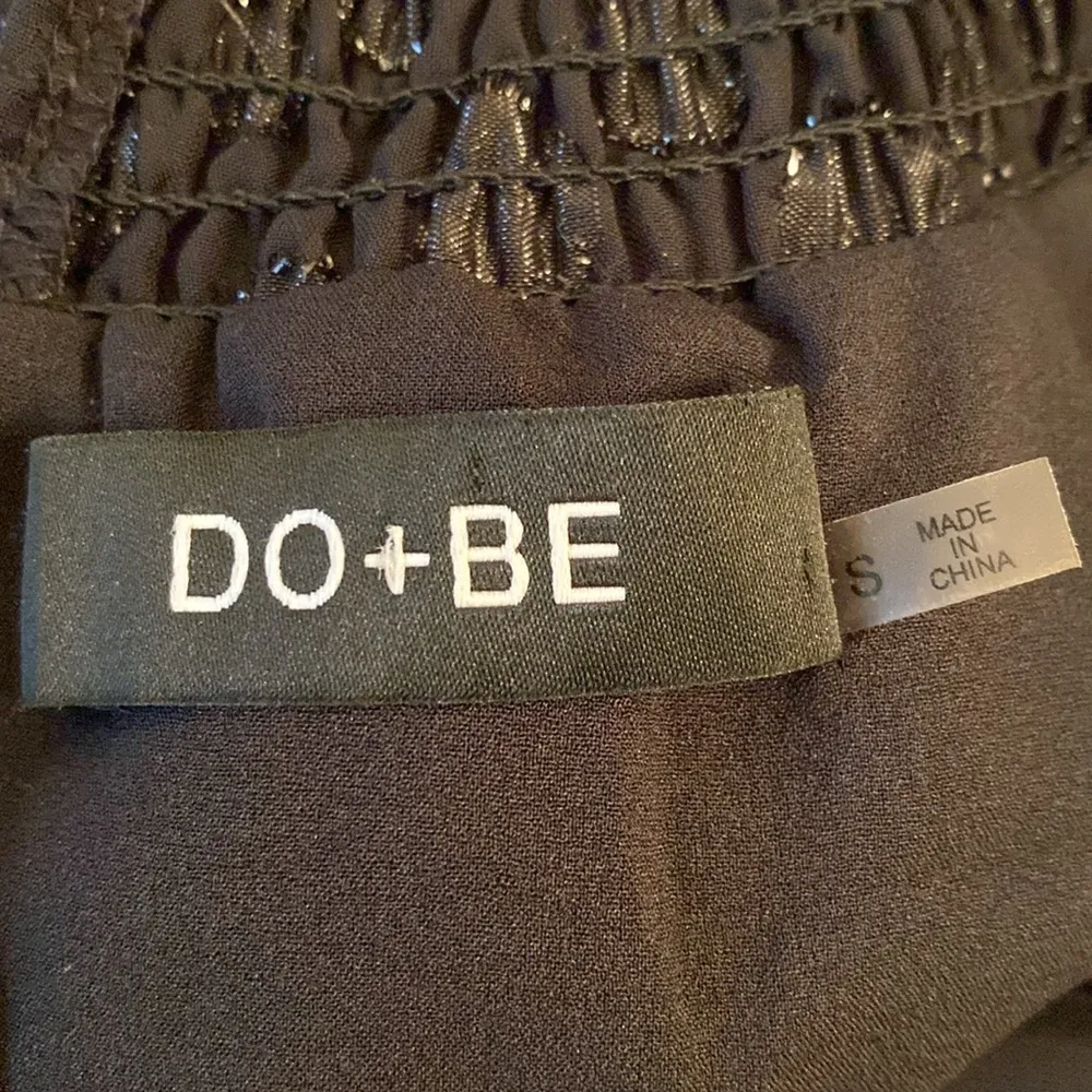 DO+BE x Revolve Sheer Asymmetrical Polka Smock Ruffle Tiered Black Dress SMALL - Image 8