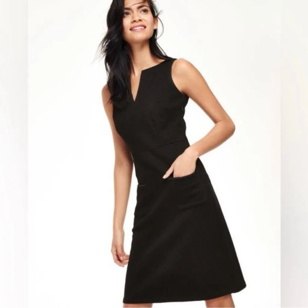 Boden Ponte Quilted Jacquard Black Sleeveless Sheath Dress Size 8R - Image 2