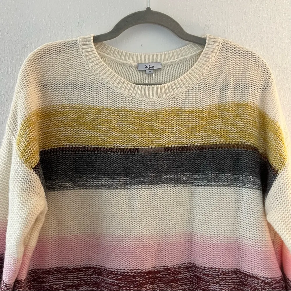 Rails Sweater Daphne Great Plains Striped Knit Crew Neck Sz M NWT Cashmere-Wool - Image 4