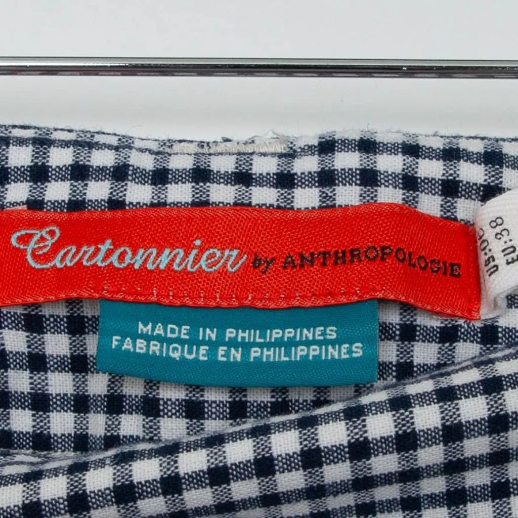 Anthropologie Cartonnier Womens Crop Gingham Linen Blend Pants Size 10 Tie‎ Belt - Image 5