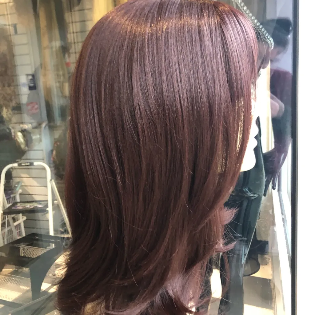 Auburn wine maroon 2020 hairstyle wig - Image 7