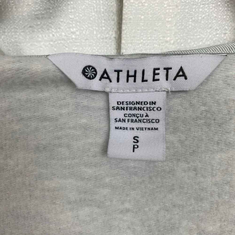 Athleta Light Gray Heather Purana Wrap Sweatshirt Sz.SP - Image 8