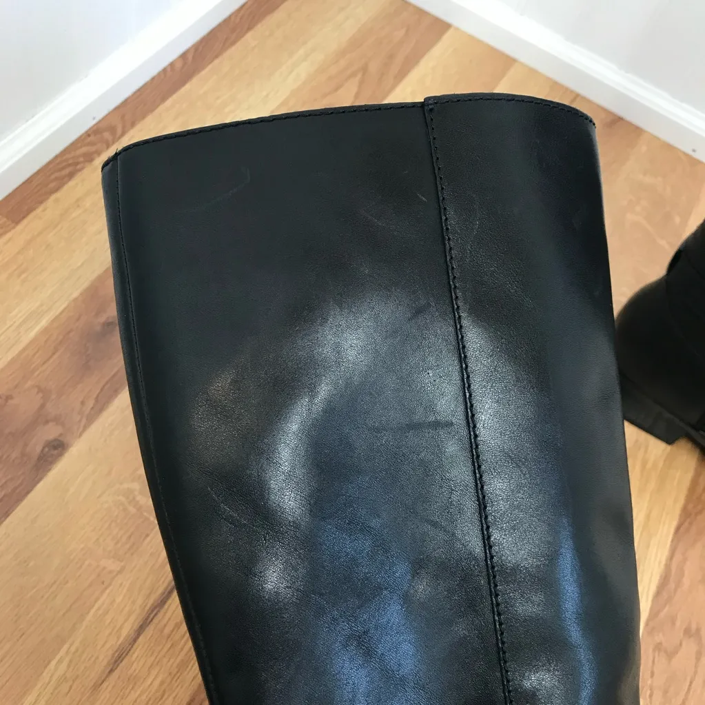 NATURALIZER Reid Black Leather Knee High Boots Size 6 Equestrian Fall Winter - Image 13