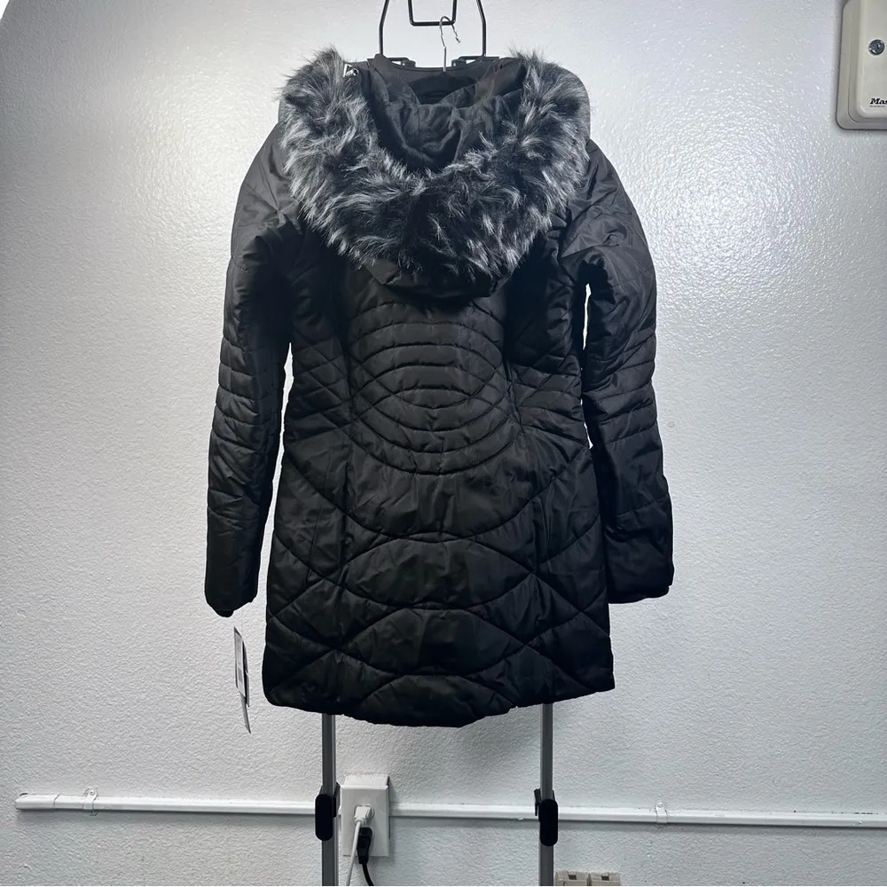 Women Longer Length Plush Lined Quilted Winter Puffer Coat Zip - Image 4