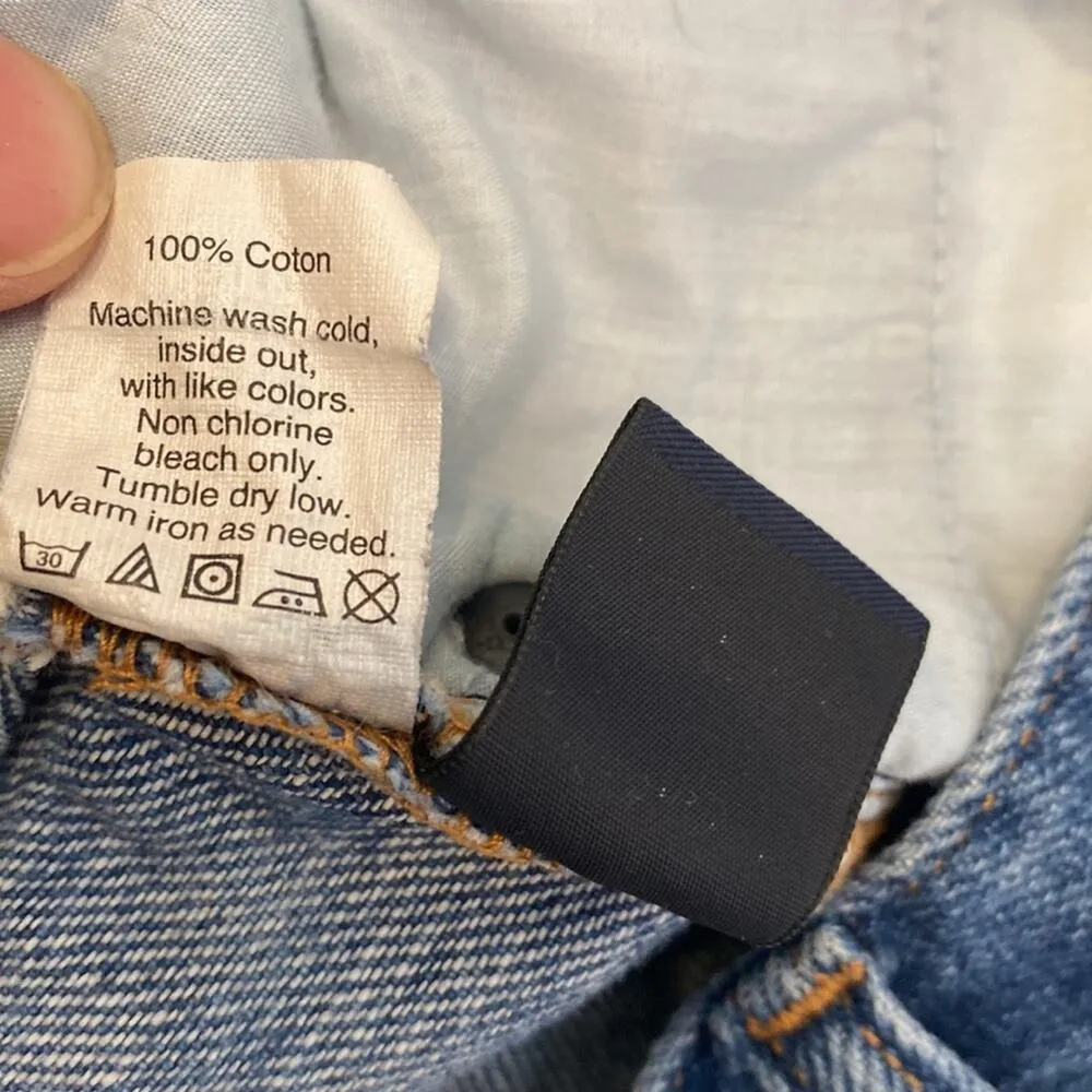 J. Crew Factory Women’s Cuffed Hem Mid-Rise Blue Denim Jean Shorts EUC Sz 25 - Image 4