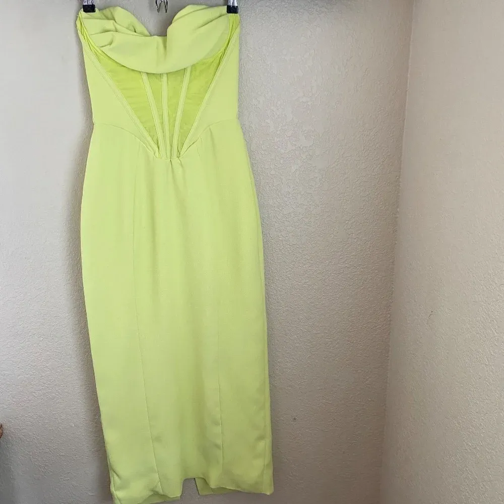 House of CB Lucila Neon‎ Strapless Corset Midi Dress Size XS NWOT - Image 5